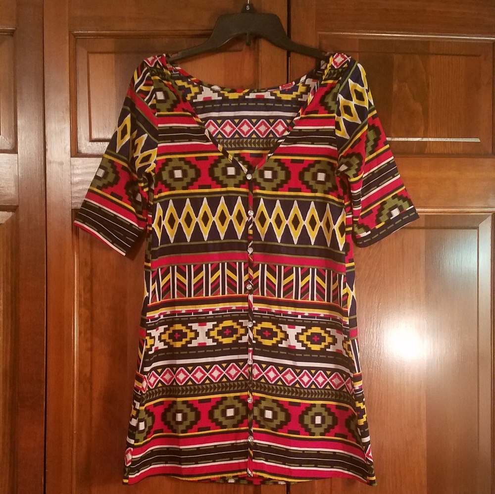 Geometric Pattern Tunic/Shift Dress (Small)